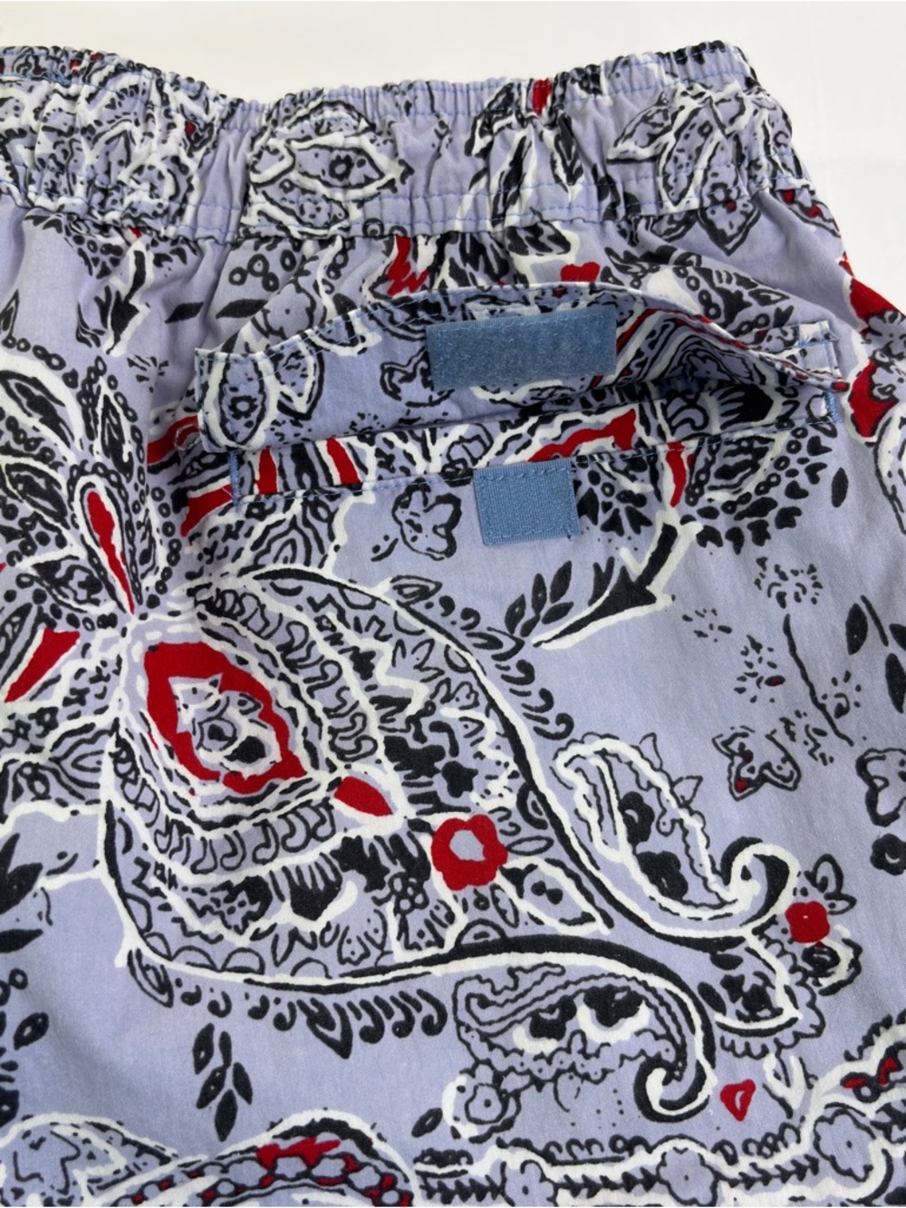 Brooks Brothers 346 Men’s Swim Trunks XL Blue Paisley Drawstring Pockets Preppy - Picture 9 of 12